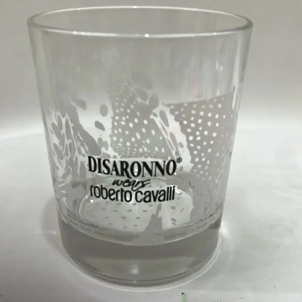 Disaronno Wears Robert Cavalli Rocks Glass 4 In Tall 3 1/4 Round 12 Oz Tumbler